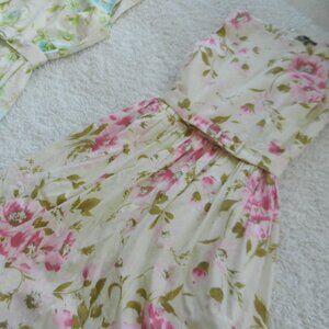 Summer sleeveless floral dress: size 2, all cotton, fully lined